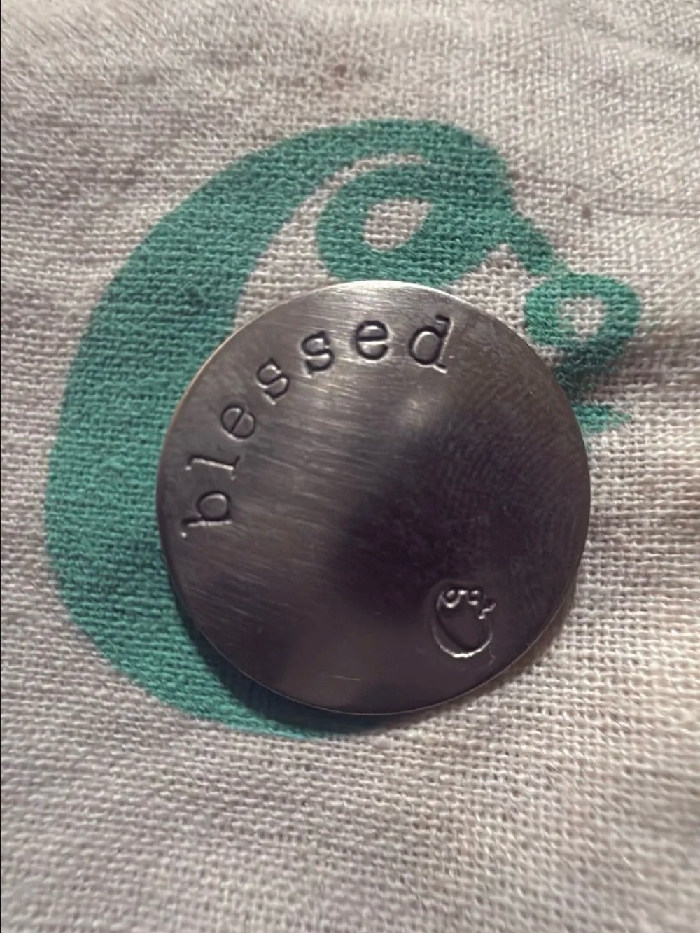 Origami Owl Blessed Round Metal plate - Silver Tone